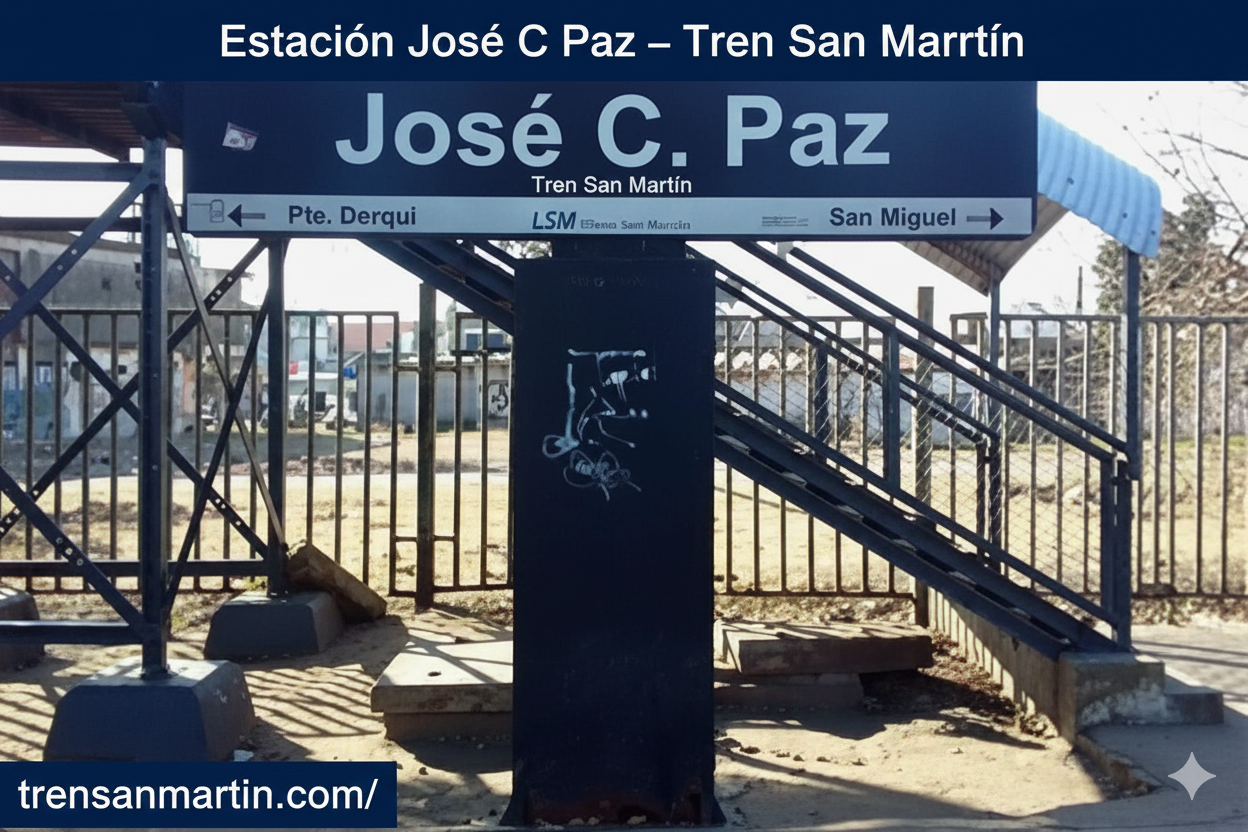 Estación José C. Paz – Tren San Martín Ubicación, Colectivos y Comercios