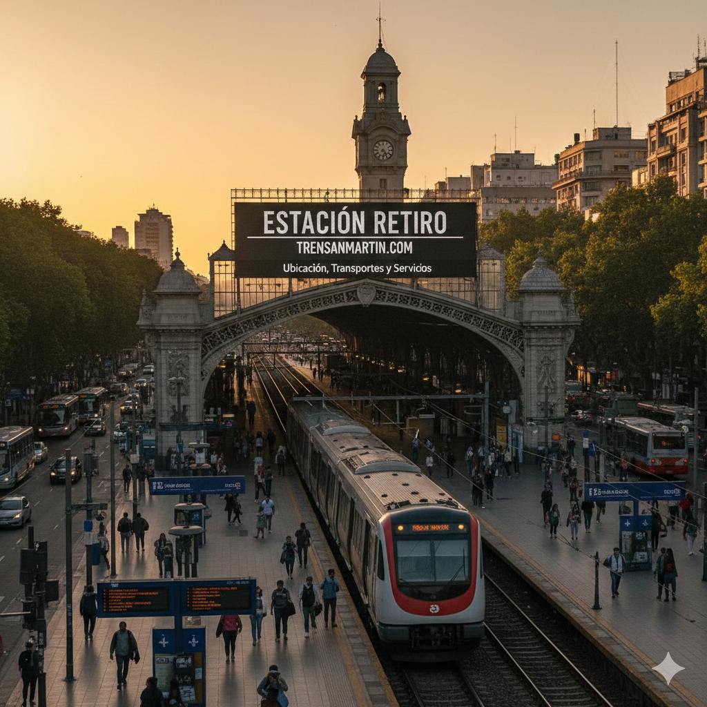 Estación Retiro – Tren San Martín Ubicación, Transportes y Servicios